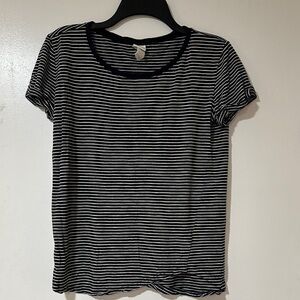 H&M Monochrome Striped Short Sleeve Top